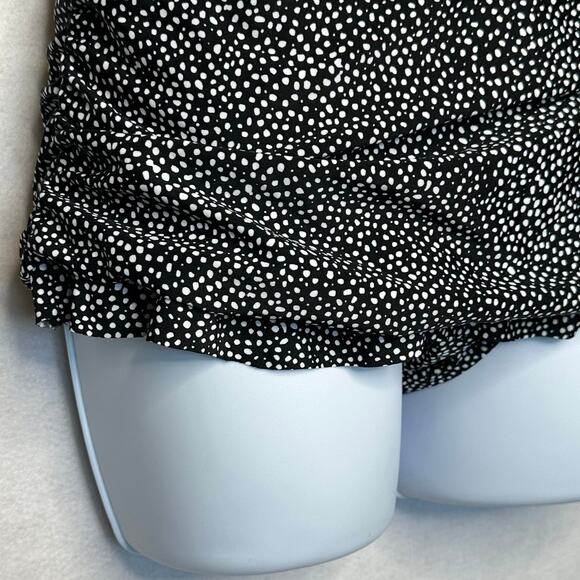 NWOT Shore Shapes Black Micro Polka Dot Ruched Swimdress Tankini Set – Size 8 - Picture 3 of 10